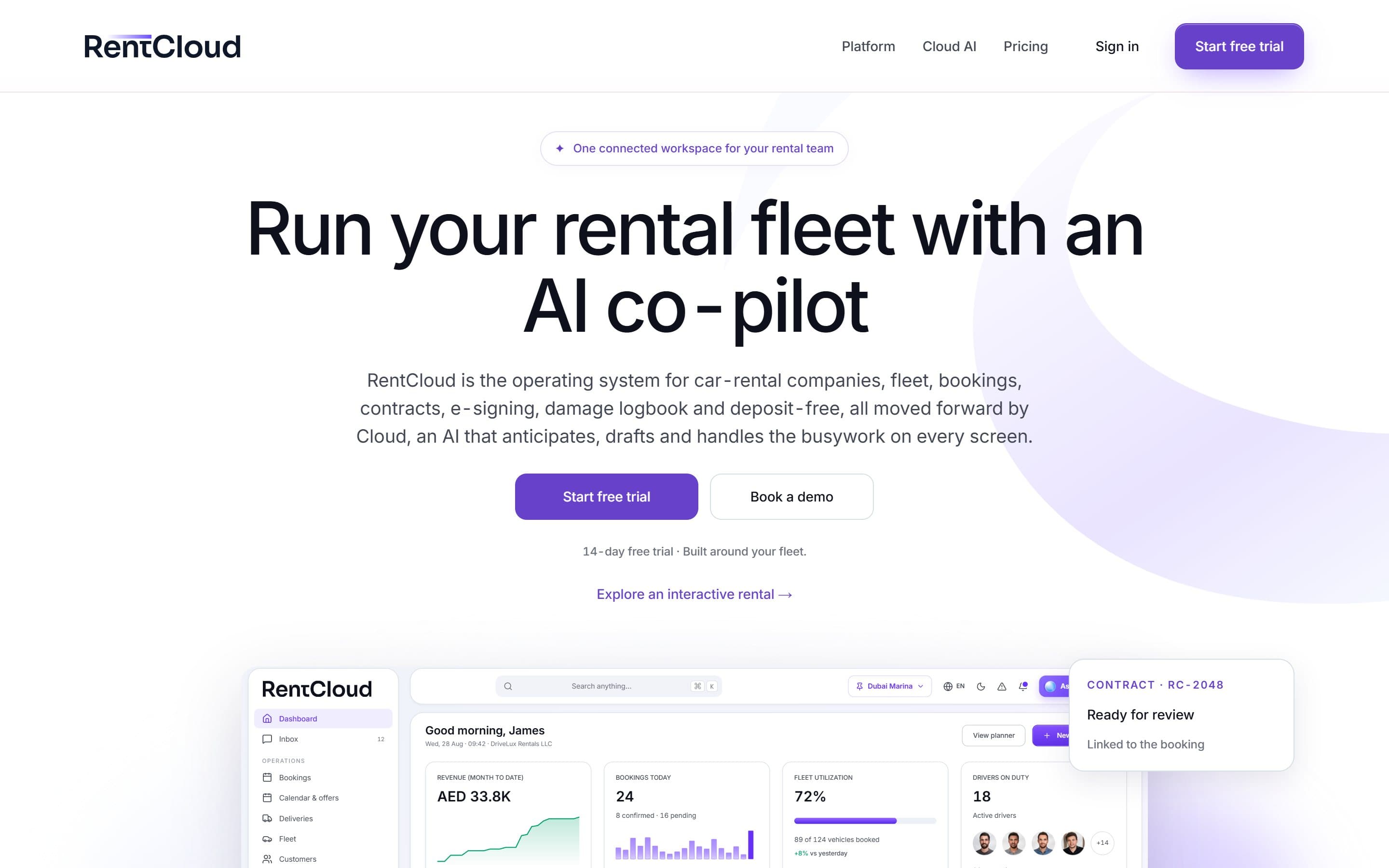 De website van RentCloud